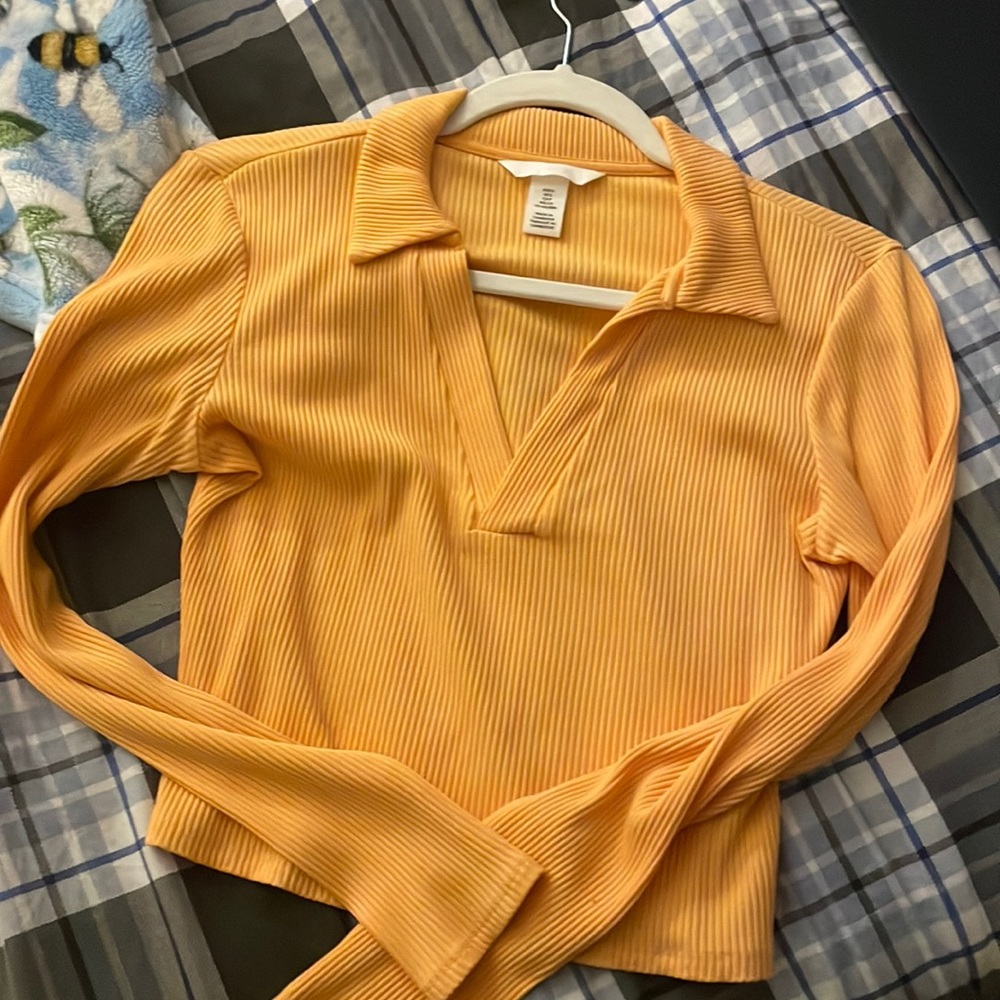 Cropped Polo LS Top
